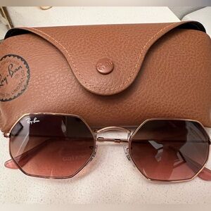 Ray-Ban Rose Gold Octagonal Classic